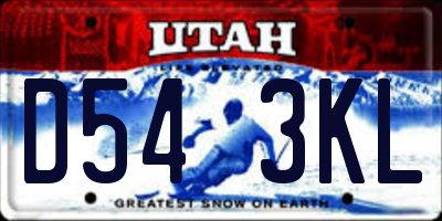 UT license plate D543KL