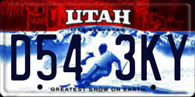 UT license plate D543KY