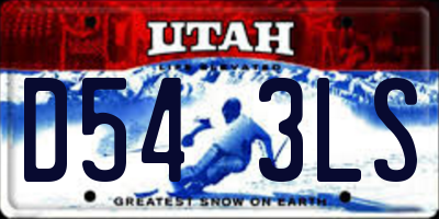 UT license plate D543LS