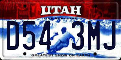 UT license plate D543MJ
