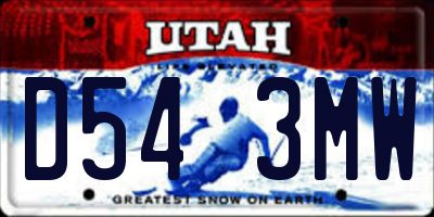 UT license plate D543MW
