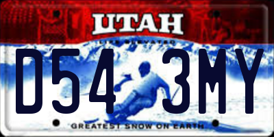 UT license plate D543MY