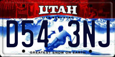 UT license plate D543NJ