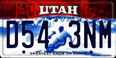 UT license plate D543NM