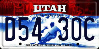 UT license plate D543OC