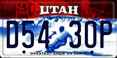 UT license plate D543OP