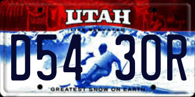 UT license plate D543OR