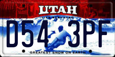 UT license plate D543PF