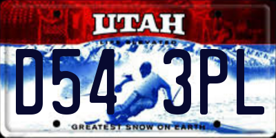 UT license plate D543PL