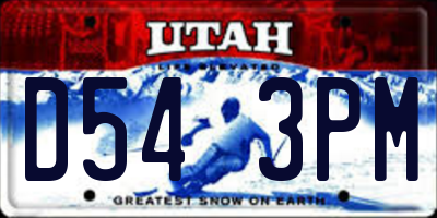 UT license plate D543PM