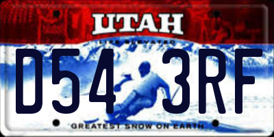 UT license plate D543RF