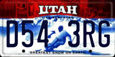 UT license plate D543RG
