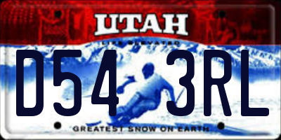 UT license plate D543RL