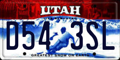 UT license plate D543SL