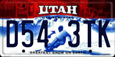 UT license plate D543TK