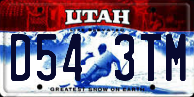 UT license plate D543TM