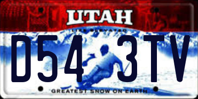 UT license plate D543TV