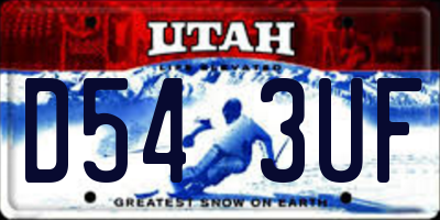 UT license plate D543UF