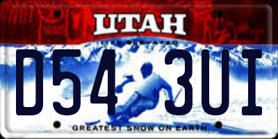 UT license plate D543UI