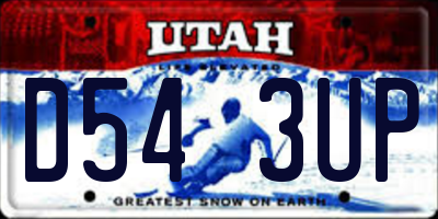 UT license plate D543UP