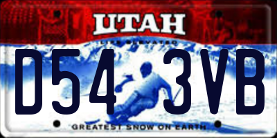UT license plate D543VB