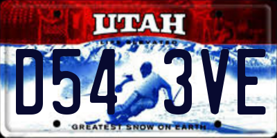 UT license plate D543VE