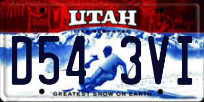 UT license plate D543VI