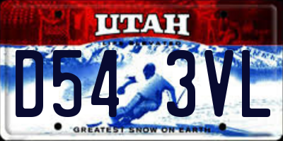 UT license plate D543VL