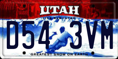 UT license plate D543VM
