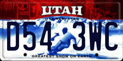 UT license plate D543WC
