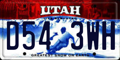 UT license plate D543WH