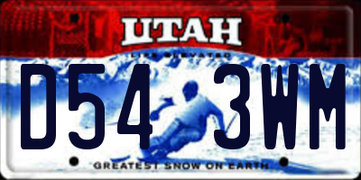 UT license plate D543WM
