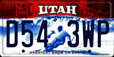 UT license plate D543WP