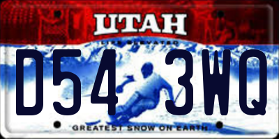 UT license plate D543WQ