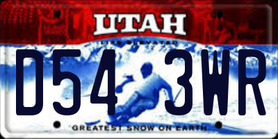 UT license plate D543WR