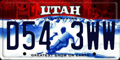 UT license plate D543WW