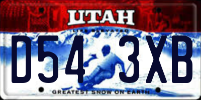 UT license plate D543XB