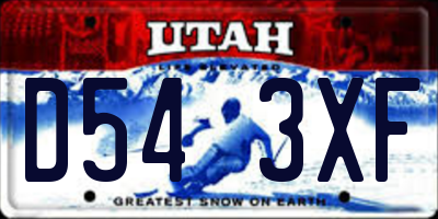 UT license plate D543XF