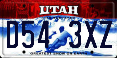 UT license plate D543XZ