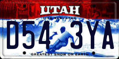 UT license plate D543YA