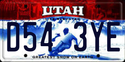 UT license plate D543YE