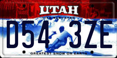 UT license plate D543ZE