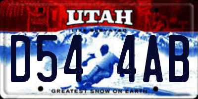 UT license plate D544AB