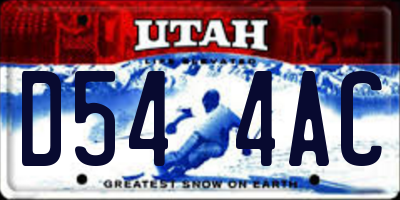 UT license plate D544AC