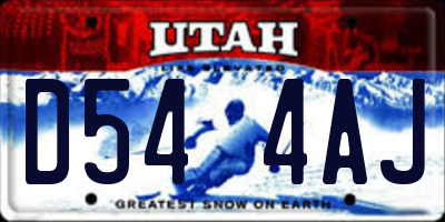 UT license plate D544AJ