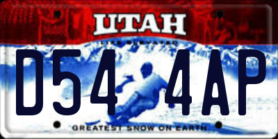 UT license plate D544AP
