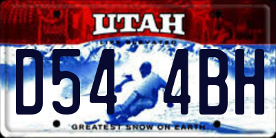 UT license plate D544BH