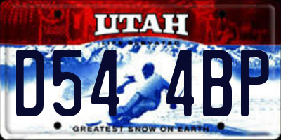 UT license plate D544BP
