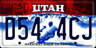 UT license plate D544CJ