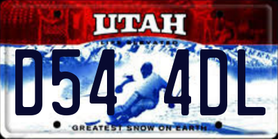 UT license plate D544DL